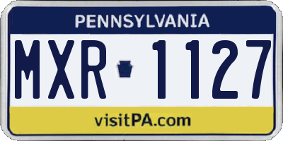 PA license plate MXR1127
