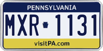 PA license plate MXR1131