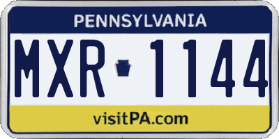 PA license plate MXR1144