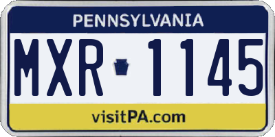 PA license plate MXR1145