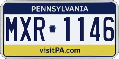 PA license plate MXR1146
