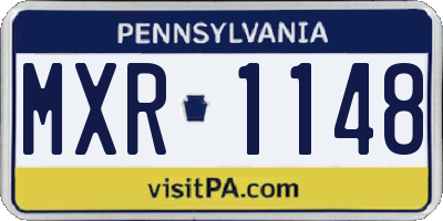 PA license plate MXR1148
