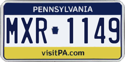 PA license plate MXR1149