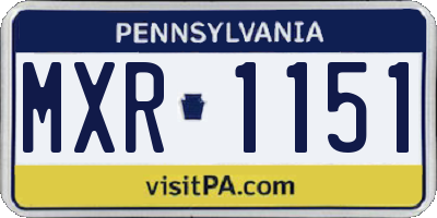 PA license plate MXR1151