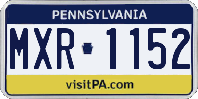 PA license plate MXR1152
