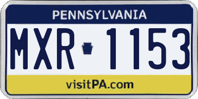 PA license plate MXR1153