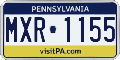 PA license plate MXR1155
