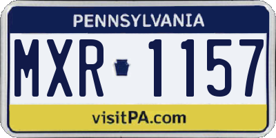 PA license plate MXR1157