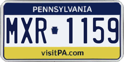 PA license plate MXR1159