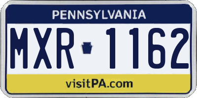 PA license plate MXR1162