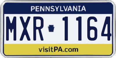 PA license plate MXR1164