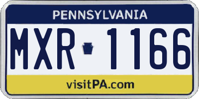 PA license plate MXR1166