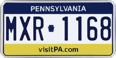 PA license plate MXR1168