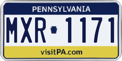 PA license plate MXR1171