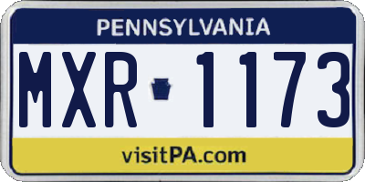 PA license plate MXR1173