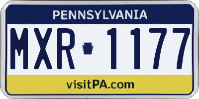 PA license plate MXR1177