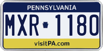 PA license plate MXR1180