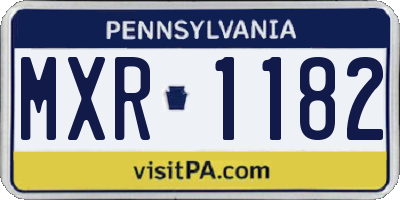 PA license plate MXR1182