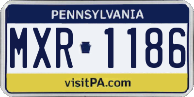 PA license plate MXR1186