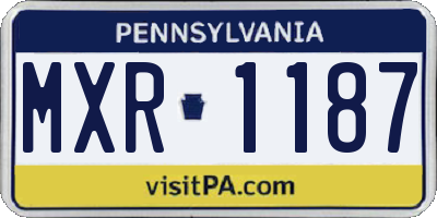 PA license plate MXR1187