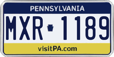 PA license plate MXR1189