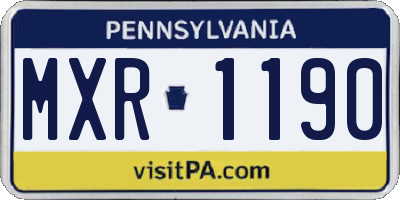 PA license plate MXR1190