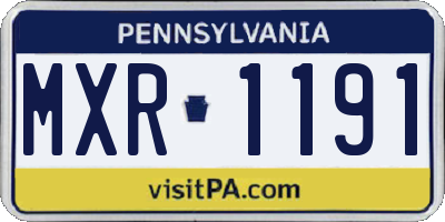 PA license plate MXR1191
