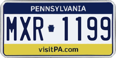 PA license plate MXR1199