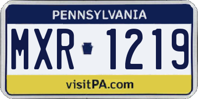 PA license plate MXR1219