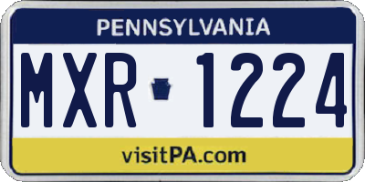 PA license plate MXR1224