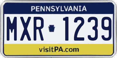 PA license plate MXR1239