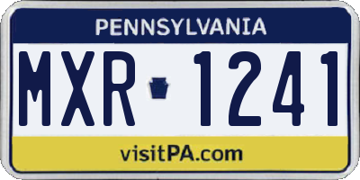 PA license plate MXR1241