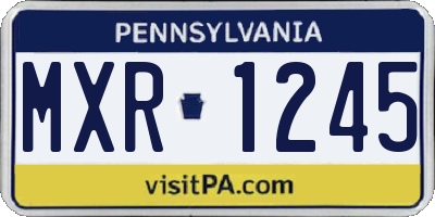 PA license plate MXR1245