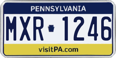 PA license plate MXR1246