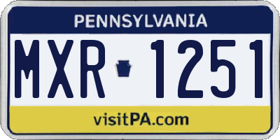 PA license plate MXR1251