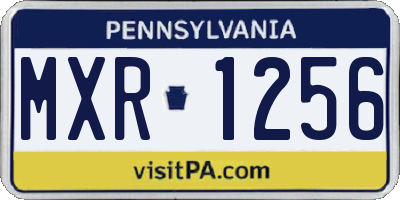 PA license plate MXR1256