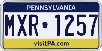 PA license plate MXR1257