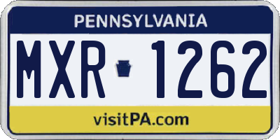 PA license plate MXR1262