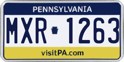 PA license plate MXR1263