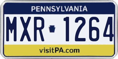 PA license plate MXR1264