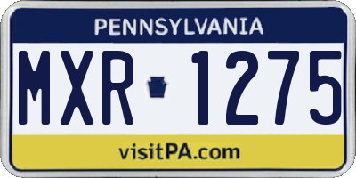 PA license plate MXR1275