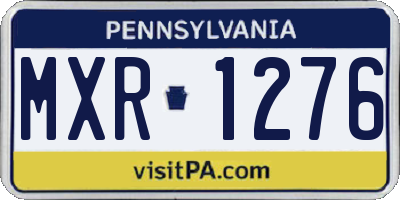 PA license plate MXR1276