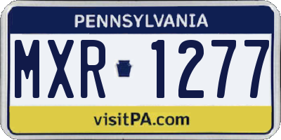 PA license plate MXR1277