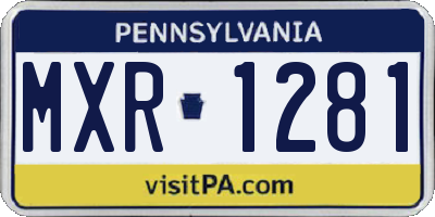 PA license plate MXR1281