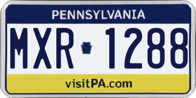 PA license plate MXR1288