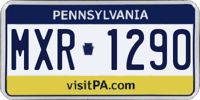 PA license plate MXR1290