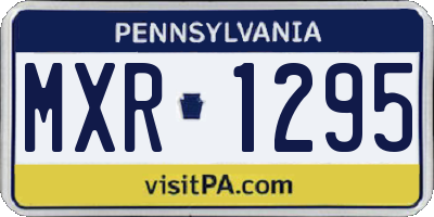 PA license plate MXR1295