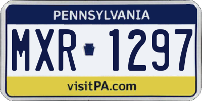 PA license plate MXR1297