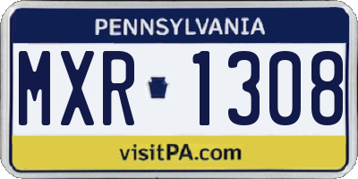 PA license plate MXR1308