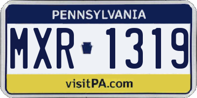 PA license plate MXR1319